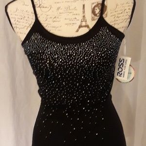 Black, sparkle, nylon and spandex tank top